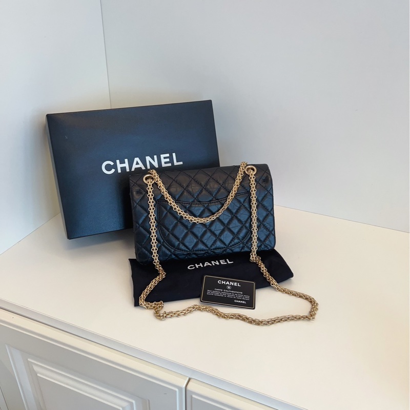 【閒置🆕】Chanel 全球限量 黑金做舊金屬 2.55徽章CF小號 斜挎包 單肩包-1