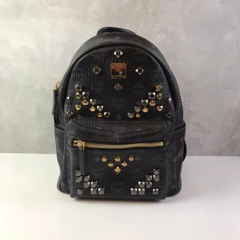 MCM 黑色小號後背包 26*3*33 99新