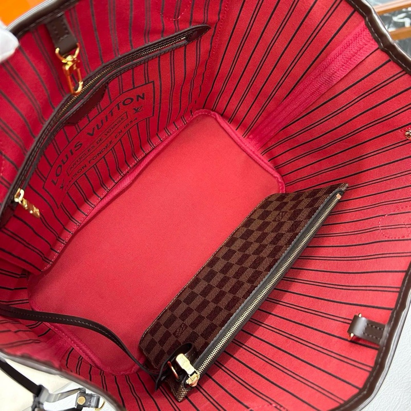 LV 棕棋盤格NF中號 子母購物袋-7