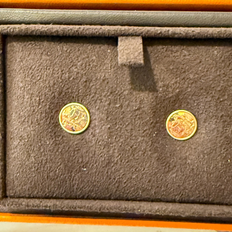 Hermes 18K藏書章玫瑰金耳環/Lx-Libris Earrings-2