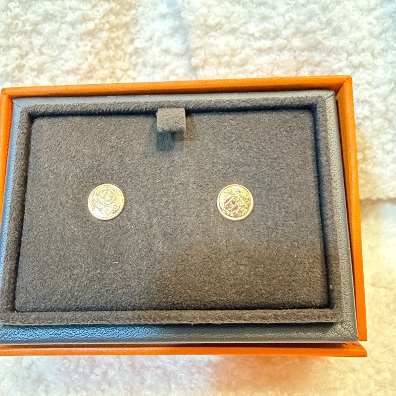 Hermes 18K藏書章玫瑰金耳環/Lx-Libris Earrings-3