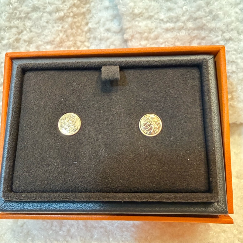 Hermes 18K藏書章玫瑰金耳環/Lx-Libris Earrings-4