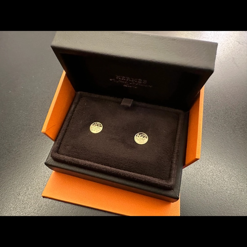 Hermes 18K藏書章玫瑰金耳環/Lx-Libris Earrings-4