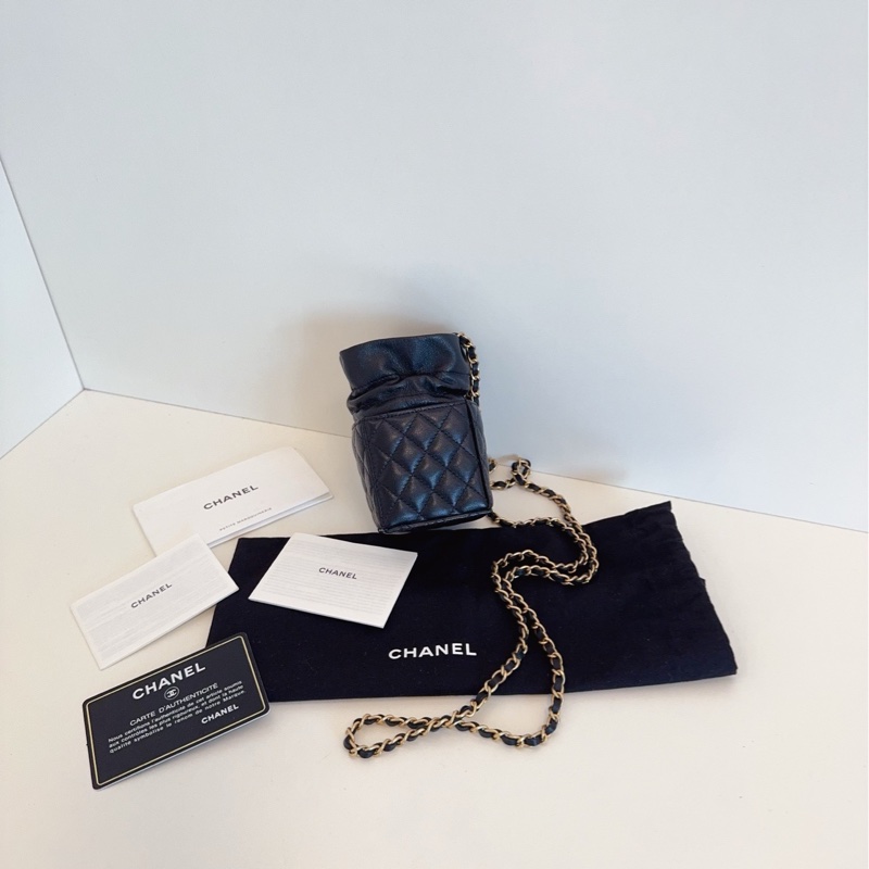 【閒置🆕】Chanel 黑金抽繩燒賣包 菱格mini鏈條包斜挎包-5