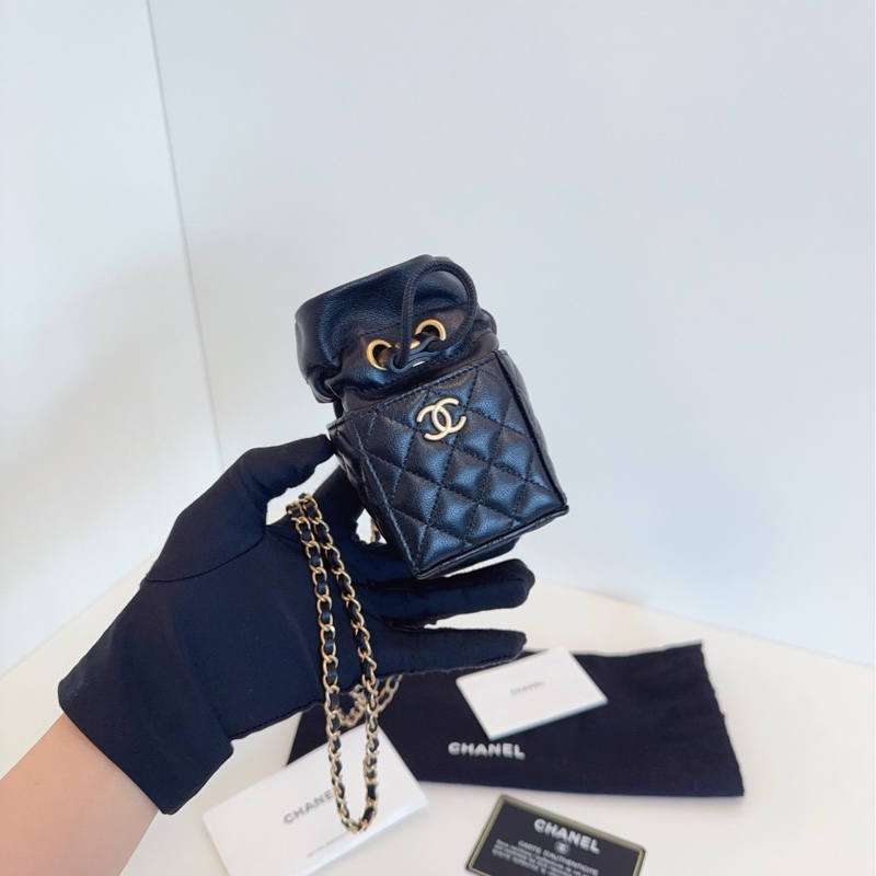 【閒置🆕】Chanel 黑金抽繩燒賣包 菱格mini鏈條包斜挎包-6