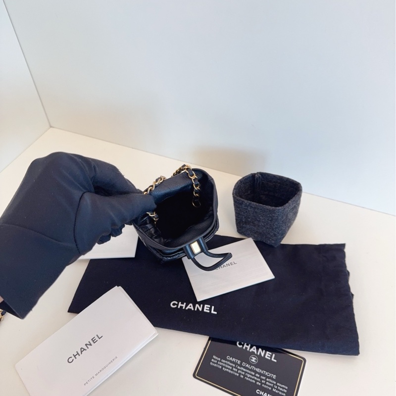 【閒置🆕】Chanel 黑金抽繩燒賣包 菱格mini鏈條包斜挎包-7