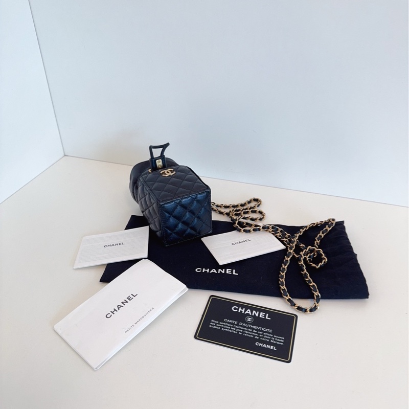 【閒置🆕】Chanel 黑金抽繩燒賣包 菱格mini鏈條包斜挎包-8