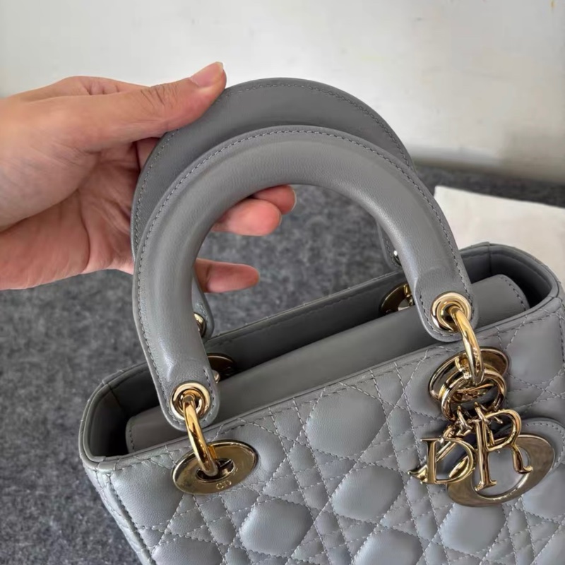Dior 大象灰 四格 徽章肩帶 戴妃 附件塵袋-7