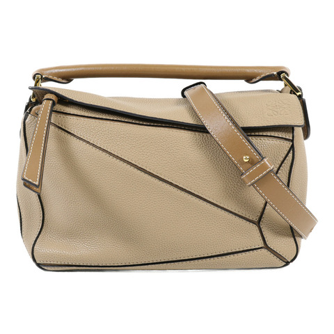 LOEWE 牛皮皮革Puzzle Small金扣手挽肩背兩用袋