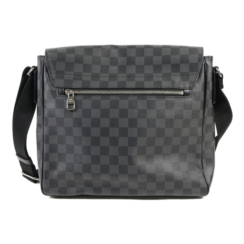 LOUIS VUITTON Damier Graphite District MM銀扣肩背袋-1