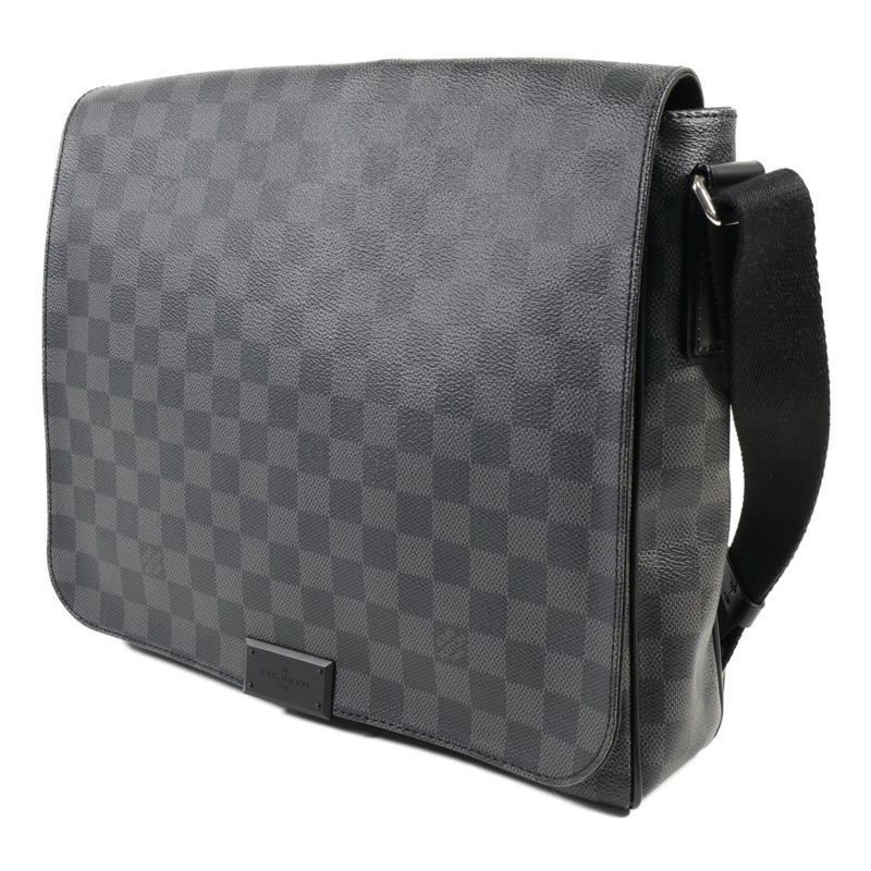 LOUIS VUITTON Damier Graphite District MM銀扣肩背袋-2
