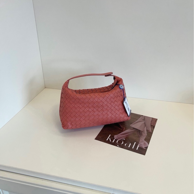 【98新🆕】BV 橘粉色 全皮編織手提hobo 飯盒包 手提包-2