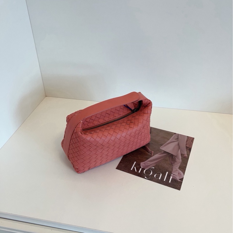 【98新🆕】BV 橘粉色 全皮編織手提hobo 飯盒包 手提包-3