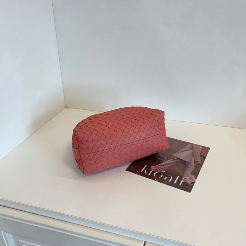 【98新🆕】BV 橘粉色 全皮編織手提hobo 飯盒包 手提包-4