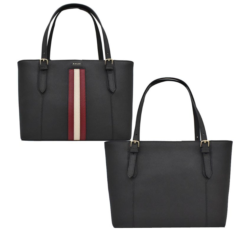 【門市全新現貨】BALLY 條紋防刮牛皮托特包(附原廠防塵袋)-0