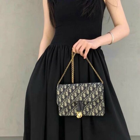 dior 老花大號woc馬鞍oblique鏈條包22*14.5*3.5 98新配件塵袋