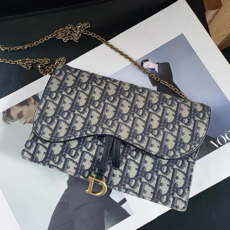 dior 老花大號woc馬鞍oblique鏈條包22*14.5*3.5 98新配件塵袋-1