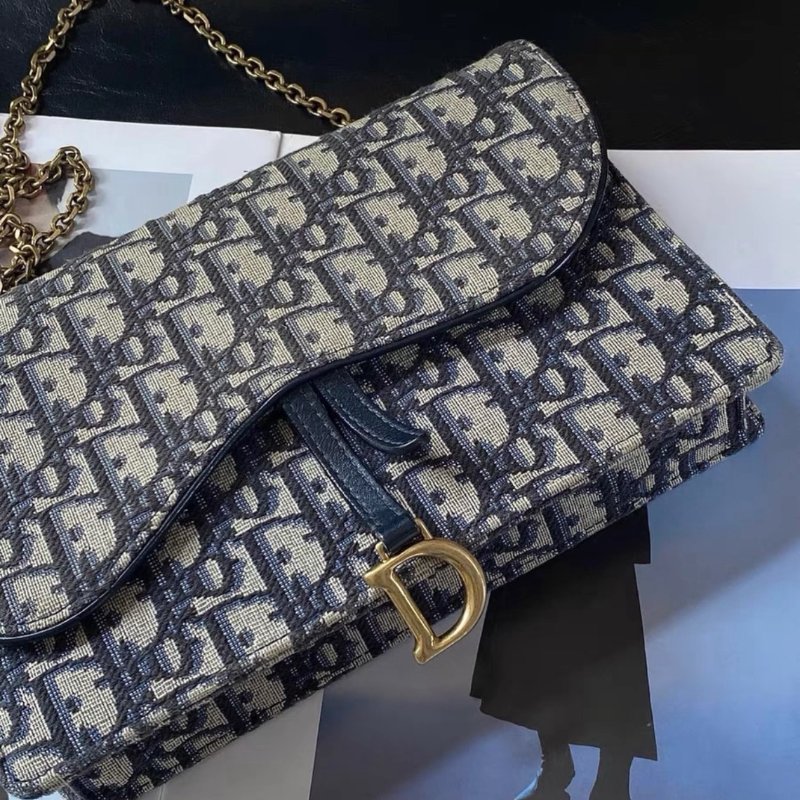 dior 老花大號woc馬鞍oblique鏈條包22*14.5*3.5 98新配件塵袋-2