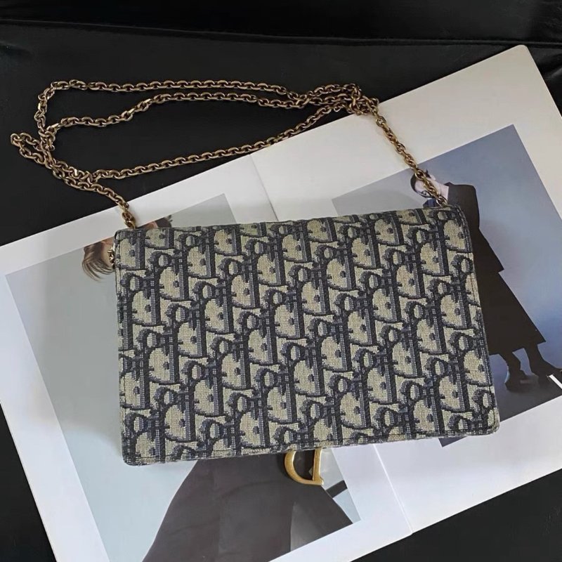 dior 老花大號woc馬鞍oblique鏈條包22*14.5*3.5 98新配件塵袋-4