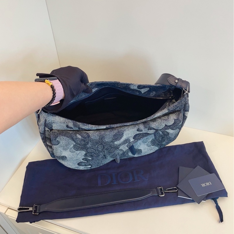 【99新閒置🆕】Dior Peter Doig聯名限量星空丹寧大馬鞍包 斜挎包 單肩包-7