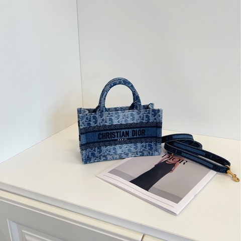 【未使用🆕】Dior 新款漸變丹寧老花橫版mini tote迷你牛仔托特包手提包 斜挎包 單肩包