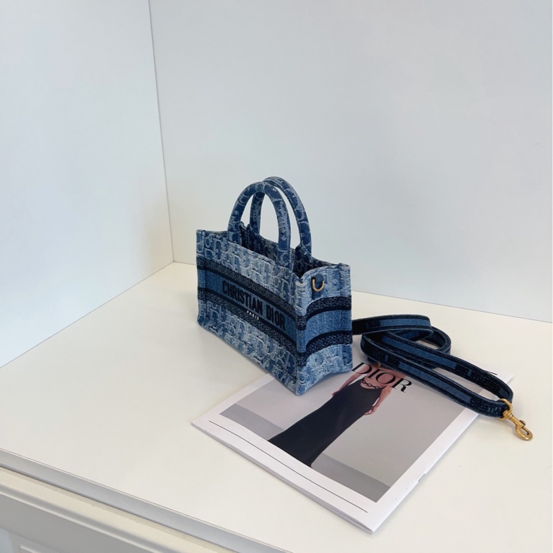 【未使用🆕】Dior 新款漸變丹寧老花橫版mini tote迷你牛仔托特包手提包 斜挎包 單肩包-2