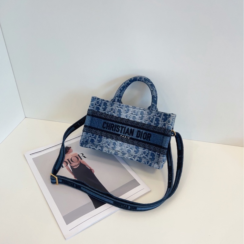 【未使用🆕】Dior 新款漸變丹寧老花橫版mini tote迷你牛仔托特包手提包 斜挎包 單肩包-5