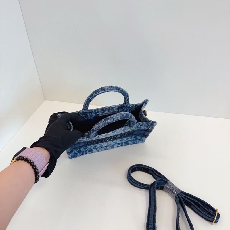 【未使用🆕】Dior 新款漸變丹寧老花橫版mini tote迷你牛仔托特包手提包 斜挎包 單肩包-6