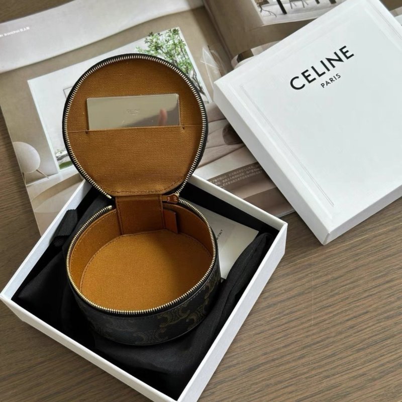 celine 老花圓餅包零錢包迷你首飾盒12×5cm 全新閒置配件塵袋盒子-2