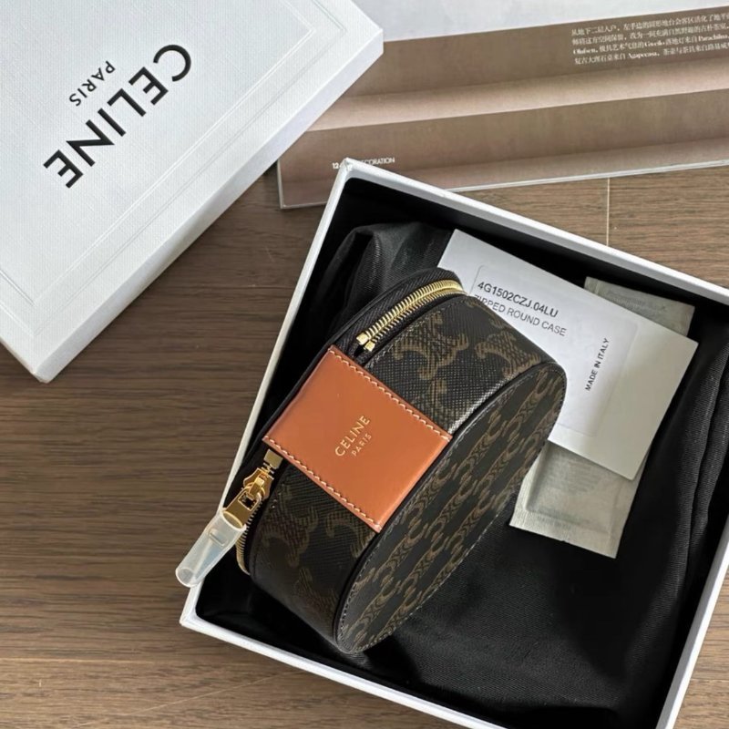 celine 老花圓餅包零錢包迷你首飾盒12×5cm 全新閒置配件塵袋盒子-3