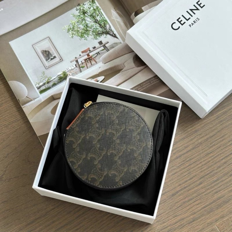 celine 老花圓餅包零錢包迷你首飾盒12×5cm 全新閒置配件塵袋盒子-4
