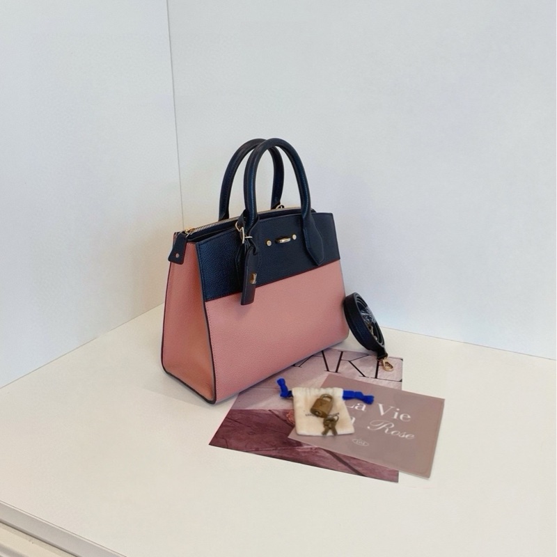 【98新🆕】LV City Steamer木蘭粉拼黑色鎖頭包 小號手提包 斜挎包 單肩包-2