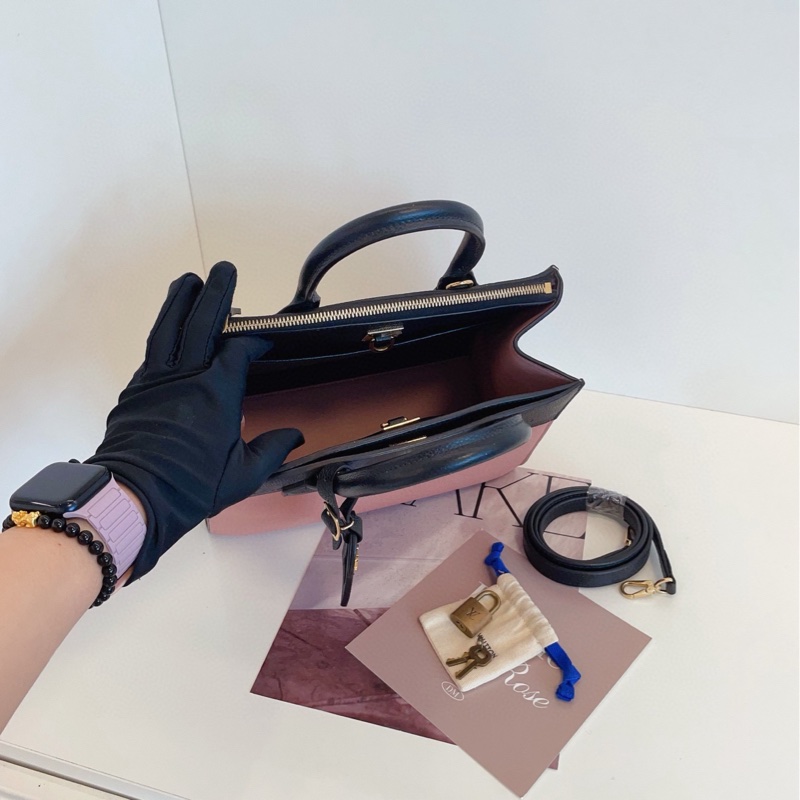 【98新🆕】LV City Steamer木蘭粉拼黑色鎖頭包 小號手提包 斜挎包 單肩包-6