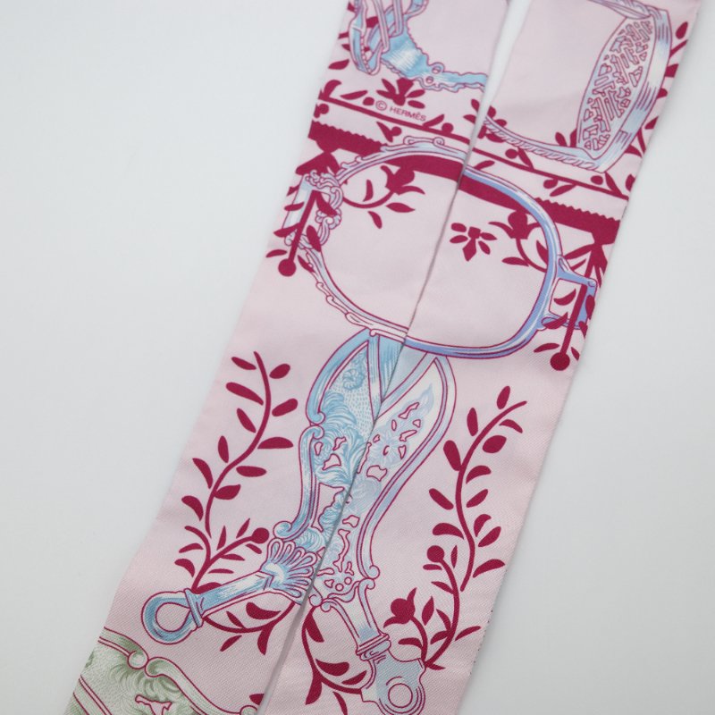 Hermès 愛馬仕 Twilly 櫻花🌸粉色 窄版絲巾 細長絲巾-3