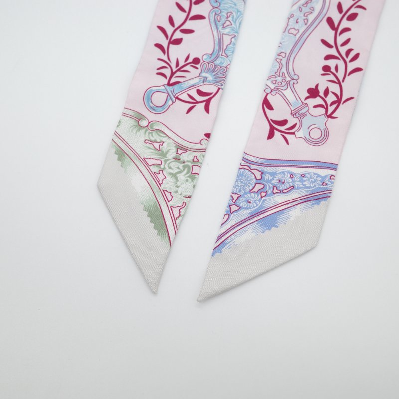 Hermès 愛馬仕 Twilly 櫻花🌸粉色 窄版絲巾 細長絲巾-4