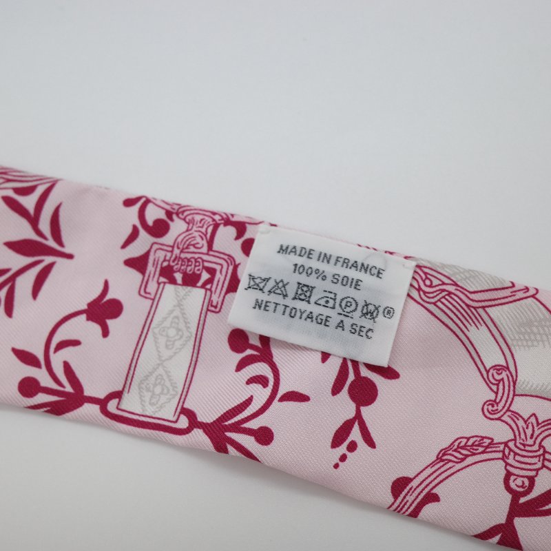 Hermès 愛馬仕 Twilly 櫻花🌸粉色 窄版絲巾 細長絲巾-6
