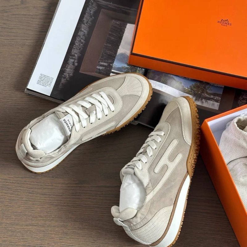 hermes 卡其米色jet運動鞋37.5 全新閒置配件塵袋盒子-2