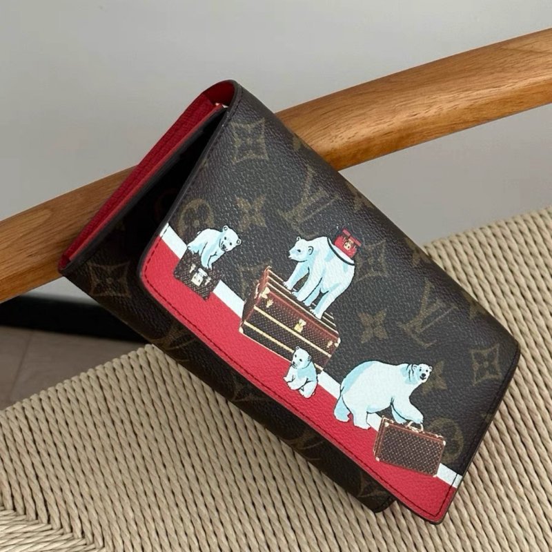 lv 聖誕限量北极熊老花長款錢包 98新 配件塵袋-3