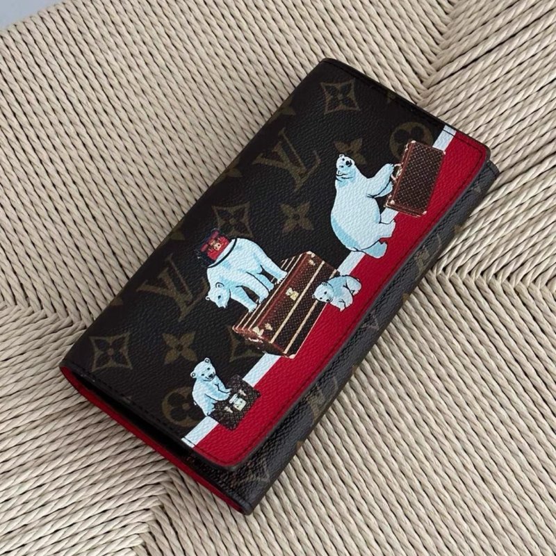 lv 聖誕限量北极熊老花長款錢包 98新 配件塵袋-4