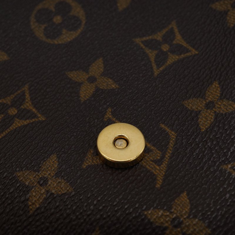 Louis Vuitton 路易威登 經典花紋 翻蓋吸釦 橫版 單肩包 斜挎包 王菲包-7