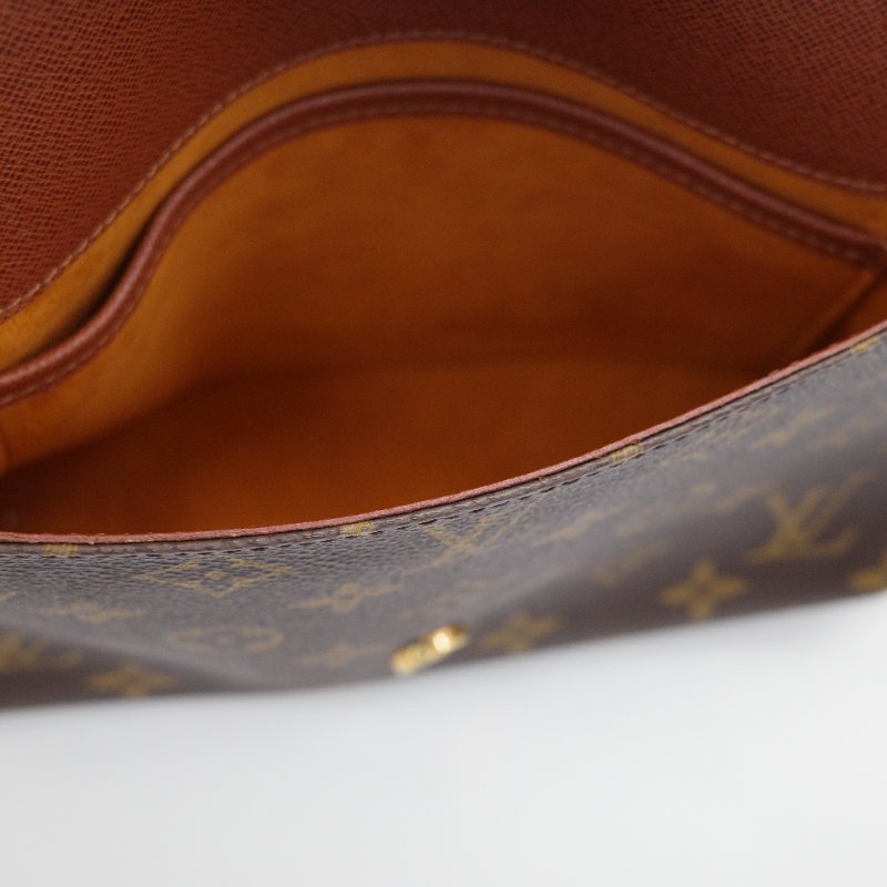 Louis Vuitton 路易威登 經典花紋 翻蓋吸釦 橫版 單肩包 斜挎包 王菲包-9