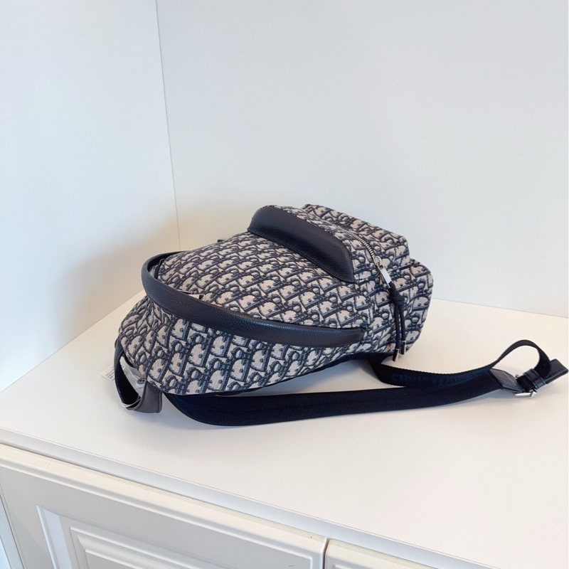 【閒置🆕】Dior Oblique rider 藍色老花 帆布拼皮 雙肩包 背包-5