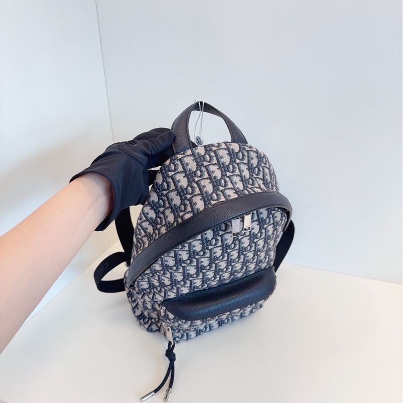 【閒置🆕】Dior Oblique rider 藍色老花 帆布拼皮 雙肩包 背包-7