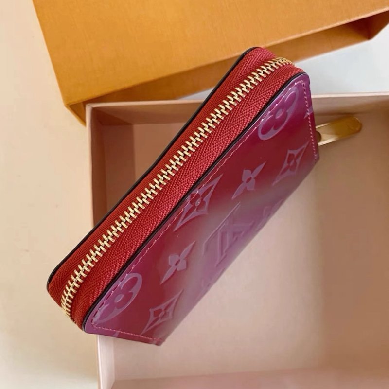 lv 鐳射老花漆皮漸變壓花拉鍊零錢包11*8.5*2 全新配件盒子-1