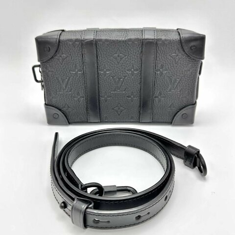 LV SoftTrunkWallet黑武士肩背斜背包 芯片款23*14*5 98新配件塵袋