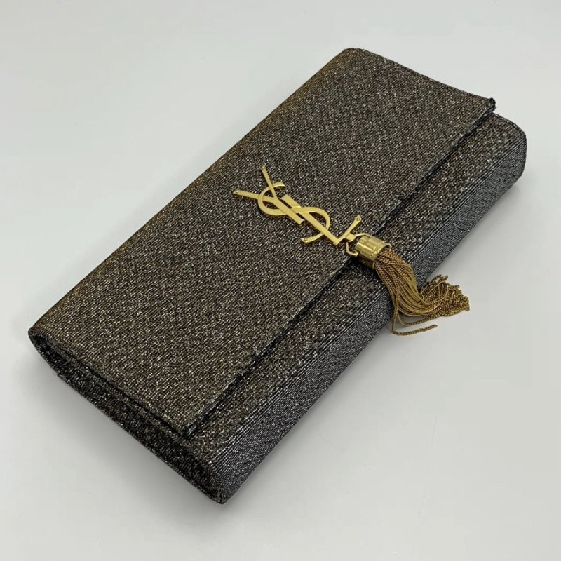 YSL金銀亮片 kate流蘇手拿晚宴包28*5*5.5 98新配件塵袋-2