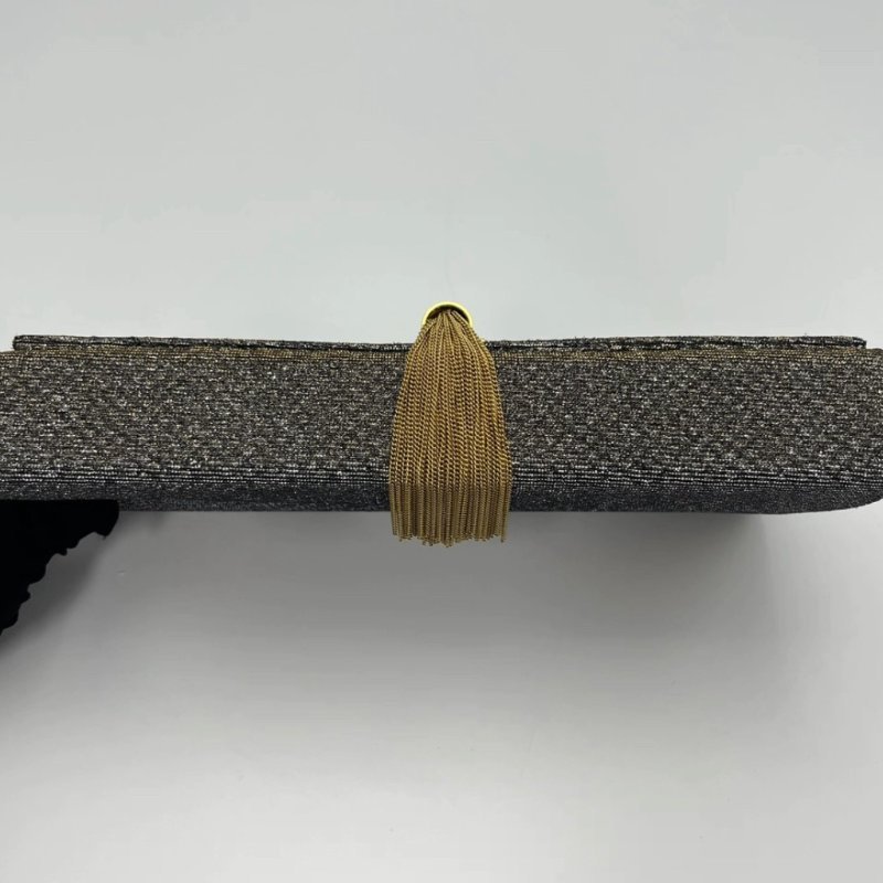 YSL金銀亮片 kate流蘇手拿晚宴包28*5*5.5 98新配件塵袋-3