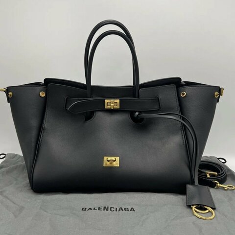 BALENCIAGA Bel Air黑金手提斜背包30*21*12 全新閒置配件塵袋