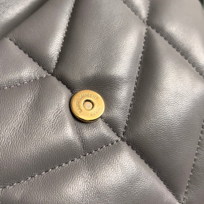::Saint Laurent:: YSL 聖羅蘭 LouLou Toy Puffer 灰色雲朵枕頭包 Leather Shoulder Bag-7