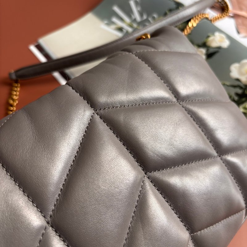 ::Saint Laurent:: YSL 聖羅蘭 LouLou Toy Puffer 灰色雲朵枕頭包 Leather Shoulder Bag-18